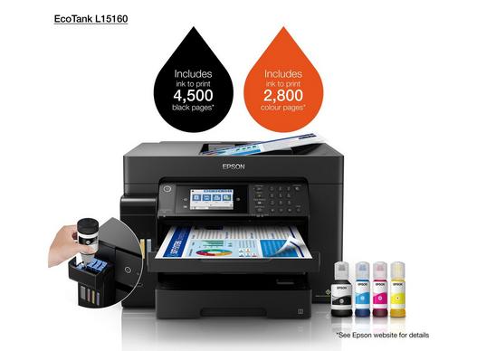 Epson EcoTank L15160 A3 Wi-Fi + Tarayıcı + Fotokopi + Faks Çok Fonksiyonlu Tanklı Mürekkep Püskürtmeli Yazıcı
